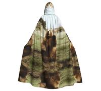 WHJSHOP Capa con capucha Hi Bear Sit On The Lawn para Halloween, para juegos de rol, disfraces de escenario, fiestas, fácil cuidado