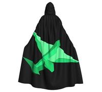 WHJSHOP Capa con capucha para adultos con diseño de aviones de origami verde, sin cremallera, cómoda y duradera para juegos de rol