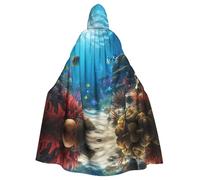 WHJSHOP Capa con capucha para adultos con diseño de océano de peces que garantiza un fácil cuidado y un uso duradero