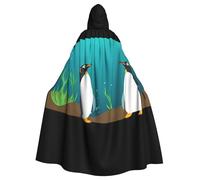 WHJSHOP Capa con capucha para adultos con diseño de pingüinos en el mundo submarino que garantiza un cuidado fácil y un uso duradero