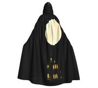 WHJSHOP Capa con capucha para adultos con diseño de sombras oscuras a la luz de la luna, sin cremallera, cómoda y duradera para juegos de rol
