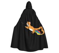 WHJSHOP Capa con capucha para adultos con estampado de comadreja volando una cometa, sin cremallera, cómoda y duradera para juegos de rol