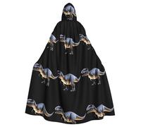 WHJSHOP Capa con capucha para adultos con estampado de dinosaurios gigantes para Halloween, juegos de rol y fiestas de disfraces