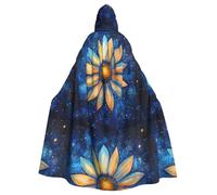 WHJSHOP Capa con capucha para adultos con estampado de flores entre las estrellas para Halloween, juegos de rol y fiestas de disfraces
