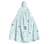 WHJSHOP Capa con capucha para adultos con estampado de química para Halloween, para juegos de rol, disfraces de escenario, fiestas, fácil cuidado