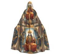 WHJSHOP Capa con capucha para adultos con imagen de Dios femenina, sin cremallera, cómoda y duradera para juegos de rol