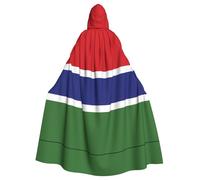 WHJSHOP Capa con capucha para adultos con imagen de la bandera de Gambia, sin cremallera, cómoda y duradera para juegos de rol