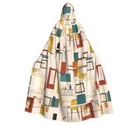 WHJSHOP Capa con capucha para adultos con imagen moderna de mediados de siglo, sin cremallera, cómoda y duradera para juegos de rol