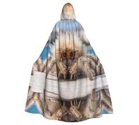 WHJSHOP Capa con capucha para adultos con patrón de cangrejo araña que garantiza un fácil cuidado y un uso duradero