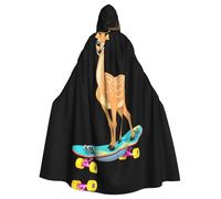 WHJSHOP Capa con capucha para adultos con patrón de ciervo Sika en monopatín que garantiza un fácil cuidado y un uso duradero