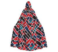 WHJSHOP Capa con capucha para adultos con patrón de cuadrícula negra y roja, sin cremallera, cómoda y duradera para juegos de rol