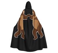 WHJSHOP Capa con capucha para adultos con patrón de dos osos marrones bailando para Halloween que garantiza un fácil cuidado y un uso duradero
