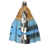 WHJSHOP Capa con capucha para adultos con patrón de gatito para dormitorio que garantiza un fácil cuidado y un uso duradero
