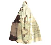 WHJSHOP Capa con capucha para adultos con patrón de gaviota bajo coco que garantiza un fácil cuidado y un uso duradero