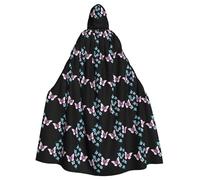 WHJSHOP Capa con capucha para adultos con patrón de mariposa de diamante para Halloween, disfraces de juegos de rol y fiestas temáticas