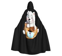 WHJSHOP Capa con capucha para adultos con patrón de oso blanco en dona que garantiza un fácil cuidado y un uso duradero