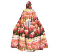 WHJSHOP Capa con capucha para adultos con patrón de ovejas pequeñas en tulipanes sin cremallera, cómoda y duradera para juegos de rol