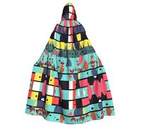 WHJSHOP Capa con capucha para adultos con patrón geométrico de Halloween, sin cremallera, cómoda y duradera para juegos de rol
