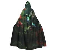 WHJSHOP Capa con capucha para adultos con patrón verde de colibrí que garantiza un fácil cuidado y un uso duradero