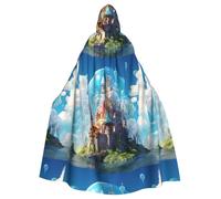 WHJSHOP Capa con capucha para adultos de Castle in the Bubble Picture Halloween sin cremallera, cómoda y duradera para juegos de rol