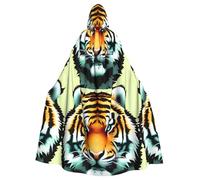 WHJSHOP Capa con capucha para adultos de Little Fat Tiger Head, sin cremallera, cómoda y duradera para juegos de rol