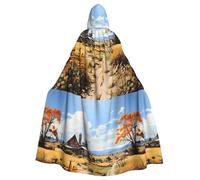 WHJSHOP Capa con capucha para adultos de North American Farmscape Picture Halloween sin cremallera, cómoda y duradera para juegos de rol