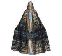 WHJSHOP Capa con capucha para adultos de Streets Of New York City Picture Halloween para juegos de rol, disfraces de escenario, fiestas, fácil cuidado