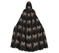WHJSHOP Capa de madera con capucha para adultos con estampado de araña de patas largas para Halloween, juegos de rol y fiestas de disfraces