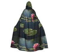 WHJSHOP Capa grande con capucha para adultos con estampado de lirios de agua de The tranquility of water lilies, sin cremallera