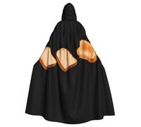 WHJSHOP Capa grande con capucha para adultos con estampado de pan tostado, con pajarita, sin cremallera