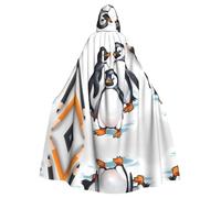 WHJSHOP Capa grande con capucha para adultos con estampado de pingüinos lindos bocetos, sin cremallera