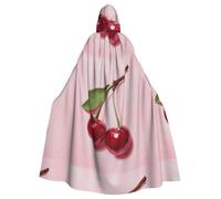 WHJSHOP Cherries On Pink Background Picture Halloween - Capa con capucha para hombre y mujer, ropa para juegos de rol