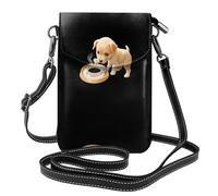 WHJSHOP Coffee Puppy Enjoying Life Picture - Bolso cruzado pequeño de cuero para mujer, impermeable y duradero
