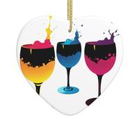 WHJSHOP Colgante de cerámica con diseño de copa de niebla de color para Navidad, decoración de interiores, regalo para festivales