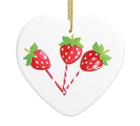 WHJSHOP Colgante de cerámica con diseño de tres caramelos de fresa, decoración de interiores, regalo para festivales