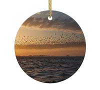 WHJSHOP Colgante redondo de cerámica con diseño de pájaros volando al sur diseñado específicamente para vacaciones