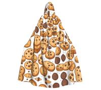 WHJSHOP Cookies Food - Capa con capucha para adultos con chispas de chocolate, sin cremallera, cómoda y duradera para juegos de rol