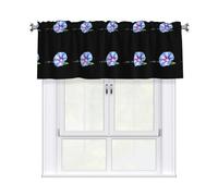 WHJSHOP Cortina con diseño de gloria de la mañana burbuja con poste corto, 137 x 45 cm, para mejorar ventanas de cocina, baños, lavanderías y estudios