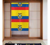 WHJSHOP Cortina con estampado de bandera de Ecuador, dos piezas, 86 x 142 cm, cortinas de tela, divisores de habitación, tela suave y no se arruga fácilmente