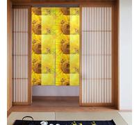 WHJSHOP Cortina con estampado de girasoles y mariposas soleado de dos piezas empalmadas de 34 x 56 pulgadas, cortinas de tela divisores de habitación, tela suave y no se arruga fácilmente