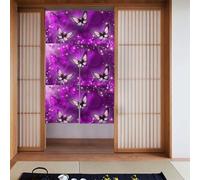 WHJSHOP Cortina con estampado de mariposas moradas, dos piezas empalmadas de 34 x 56 pulgadas, cortinas de tela divisoras de habitación, suave y no se arruga fácilmente