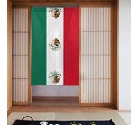 WHJSHOP Cortina de puerta con diseño de bandera de México, protección de privacidad, adecuada para cocina, baño, habitación, 86 x 142 cm