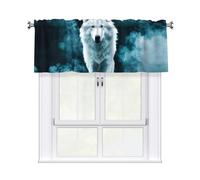 WHJSHOP Cortinas cortas con estampado de humo y cenefa de 137 x 45 cm, filtro de luz, fácil instalación para cocina, baño, lavandería, estudio