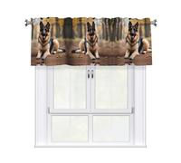 WHJSHOP Cortinas cortas con estampado de pastor alemán con cenefa de 137 x 45 cm, filtrado de luz, fácil instalación para cocina, baño, lavandería, estudio