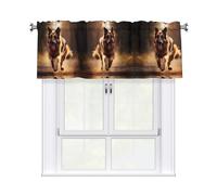 WHJSHOP Cortinas cortas con estampado de perro pastor alemán con cenefa de 54 x 18 pulgadas, filtro de luz, fácil instalación para cocina, baño, lavandería, estudio