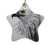 WHJSHOP de adornos navideños en forma de estrella de cerámica que dibuja un patrón de águila para decoraciones navideñas en centros comerciales, supermercados y hogares