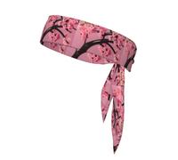 WHJSHOP de corbata deportiva para la cabeza con estampado de flores de cerezo rosa, secado rápido, absorbe la humedad, para mujeres, niñas y hombres, entrenamiento, ligero, transpirable