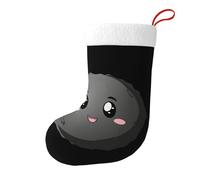 WHJSHOP de medias decorativas de Navidad con bonito patrón de bolas de carbón negro para fiestas de Navidad