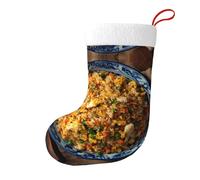 WHJSHOP de medias decorativas de Navidad con un delicioso patrón de arroz con huevo frito para fiestas de Navidad