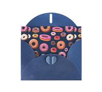 WHJSHOP Donuts Collection - Tarjeta de felicitación con impresión plana - Papel nacarado premium, efecto perla de doble cara, sobre de papel perla con hebilla de amor